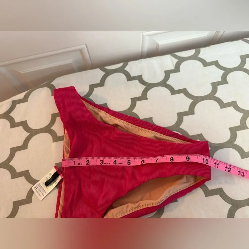 J.Crew Ribbed high-rise cheeky bikini bottom NWT Size S